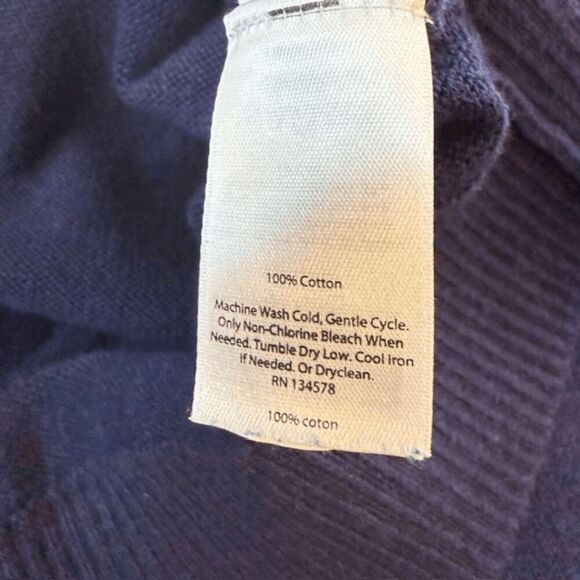 Vineyard Vines Mens Long Sleeve 1/4 Zip Cotton Pullover Sweater Navy Blue Medium - Picture 4 of 5